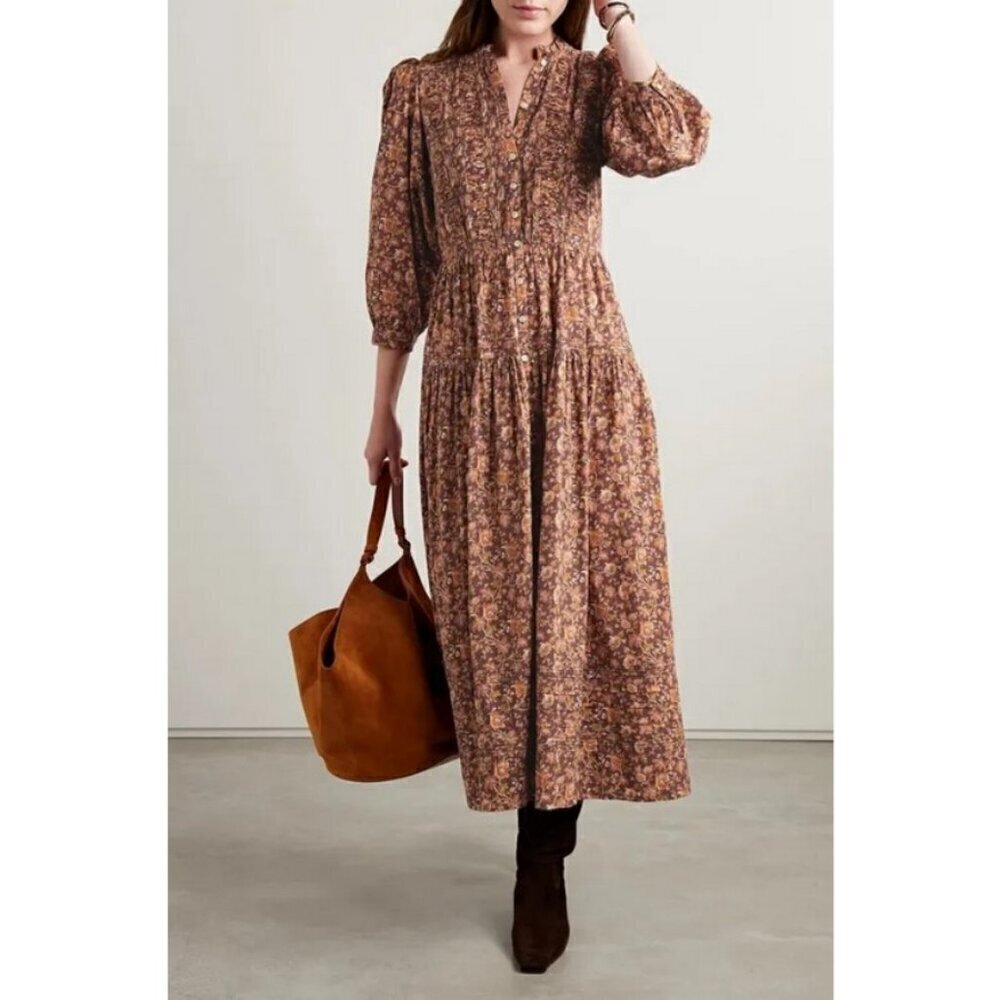 💕DOEN💕 Philana Dress ~ Mulberry Vine Floral Print Large L NWT